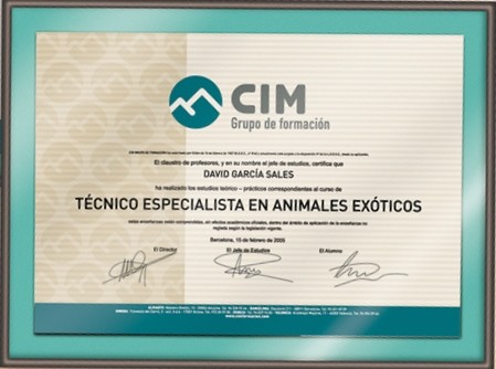 T&iacute;tulo T&eacute;cnico especialista en animales ex&oacute;ticos